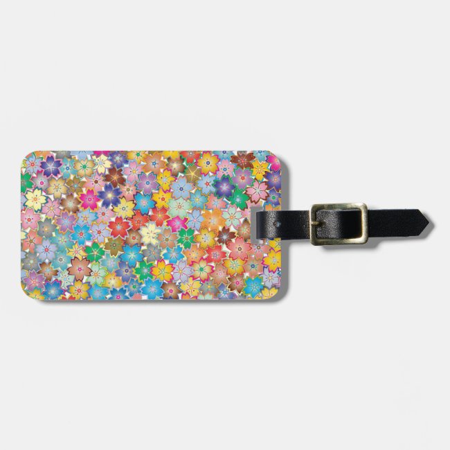 Colorful Floral Design Luggage Tag