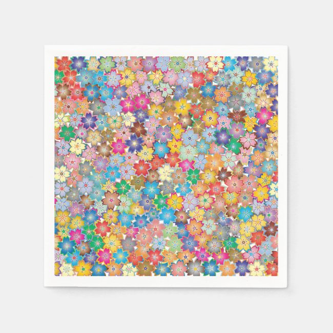 Colorful Floral Design Paper Napkin