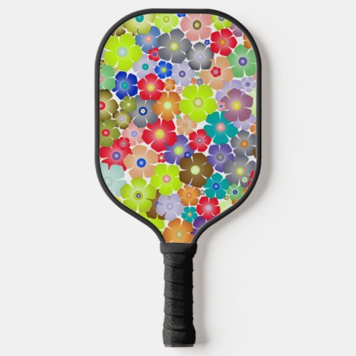 Colorful Floral Design Pickleball Paddle