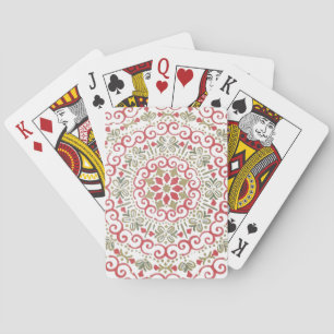 Colorful floral design playing cards
