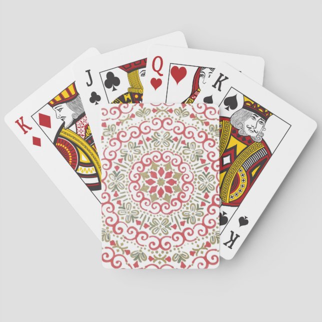 Colorful floral design   playing cards (Back)