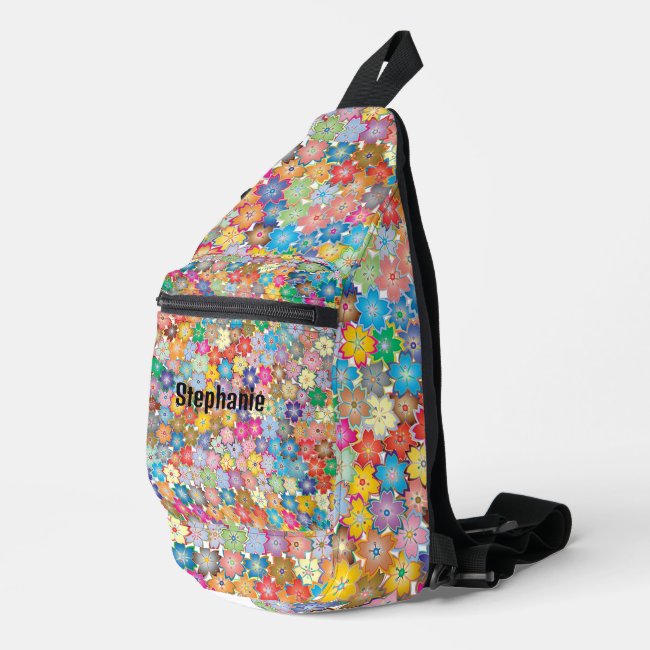 Colorful Floral Design Sling Bag
