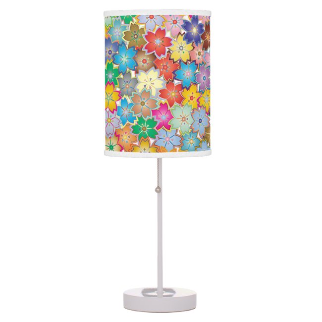Colorful Floral Design Table Lamp