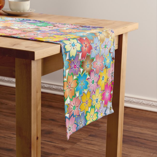Colorful Floral Design Table Runner