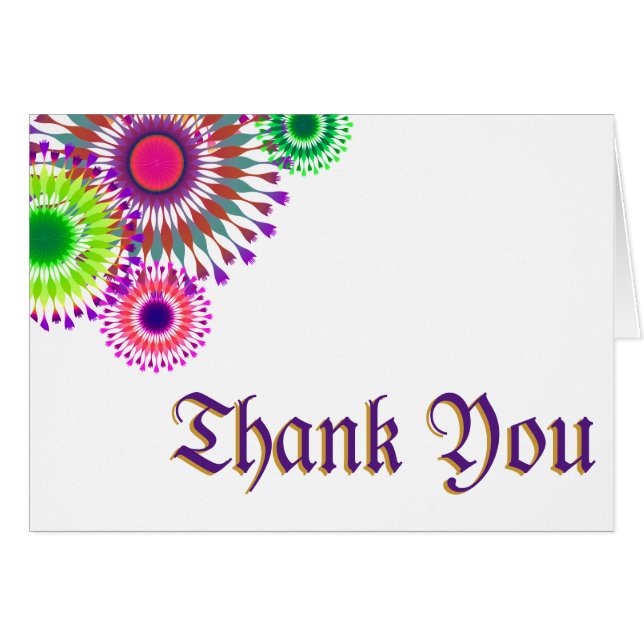 Colorful Floral Design Thank You (Front Horizontal)