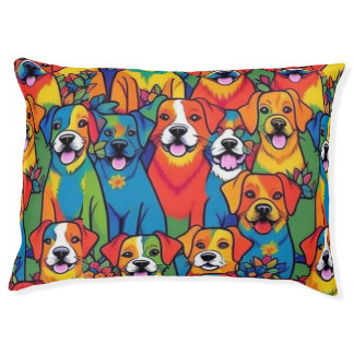Colorful floral dogs pet bed
