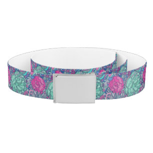 Colorful Floral Doodle Pattern Belt