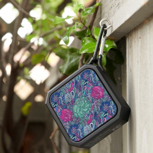 Colorful Floral Doodle Pattern Bluetooth Speaker