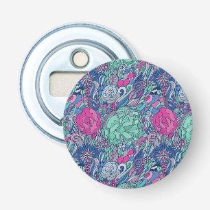 Colorful Floral Doodle Pattern Bottle Opener