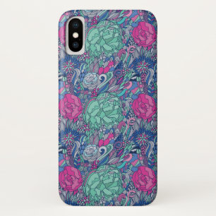 Colorful Floral Doodle Pattern iPhone X Case
