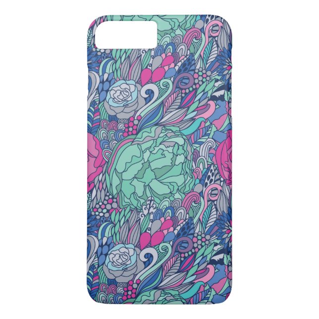 Colorful Floral Doodle Pattern Case-Mate iPhone Case (Back)