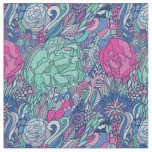 Colorful Floral Doodle Pattern Fabric