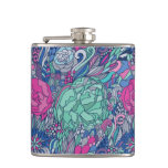 Colorful Floral Doodle Pattern Flask