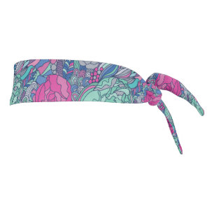 Colorful Floral Doodle Pattern Tie Headband