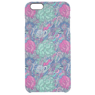 Colorful Floral Doodle Pattern Clear iPhone 6 Plus Case