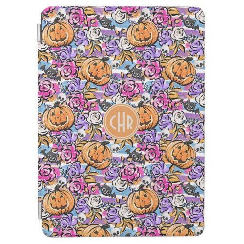 Colorful Floral Doodle with Jack_O_Lantern iPad Air Cover