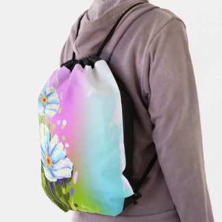 Colorful Floral Drawstring Backpack