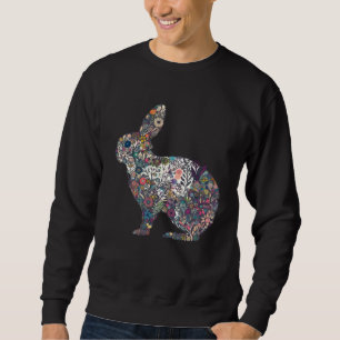 Colorful Floral Easter Bunny Spring Flower Rabbit  Sweatshirt