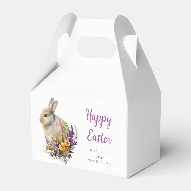 Colorful Floral Easter Favor Boxes (Front Side)