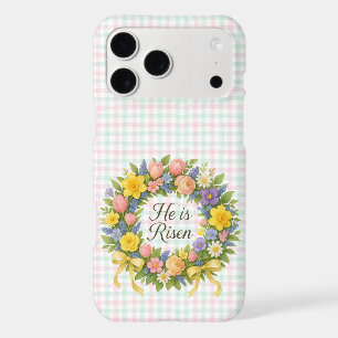 Colorful Floral Easter He is Risen wreath iPhone 17 Pro Max Case