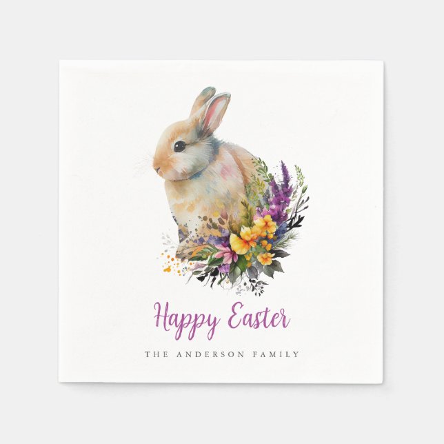 Colorful Floral Easter Napkins (Front)