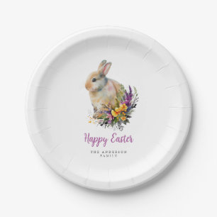 Colorful Floral Easter Paper Plates