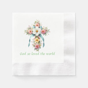 Colorful Floral Easter/Spring Cross Napkins