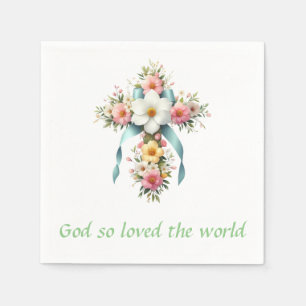 Colorful Floral Easter/Spring Cross Napkins