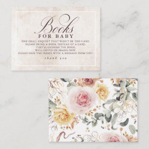 Colorful Floral Elegant Books For Baby Enclosure Card