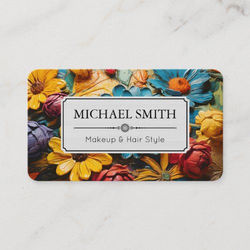 Colorful Floral Elegant Modern Business Card