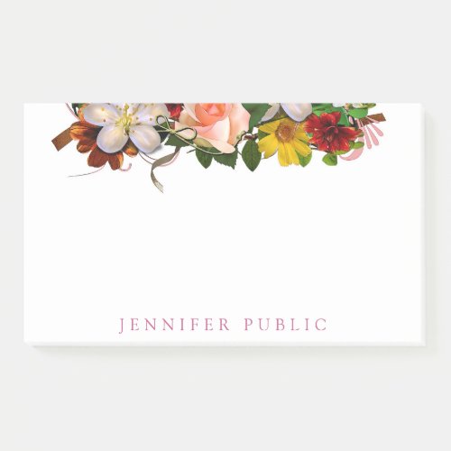 Colorful Floral Elegant Modern Watercolor Template Post_it Notes