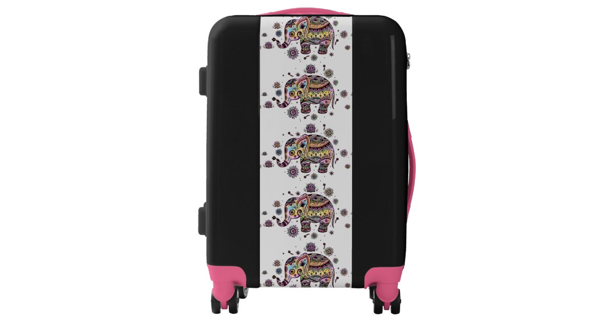 Colorful Floral Elephant Luggage | Zazzle