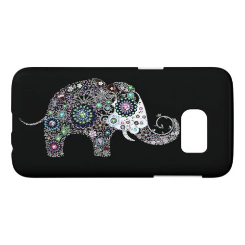Colorful Floral Elephant Precious Stones Print Samsung Galaxy S7 Case