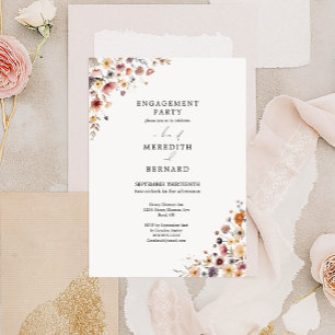 Colorful Floral Engagement Party Invitation