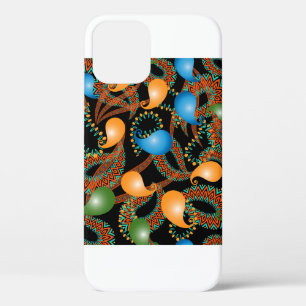 Colorful floral ethnic 3d Paisley seamless pattern iPhone 12 Case