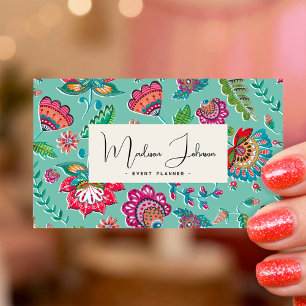 Colorful Floral Event Planner Business Card Design