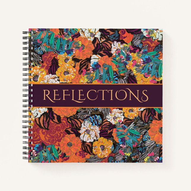 Colorful Floral Extravaganza Notebook (Front)
