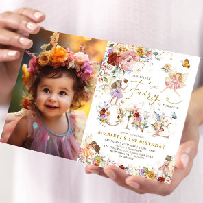Colorful Floral Fairy First Birthday Garden Party Invitation