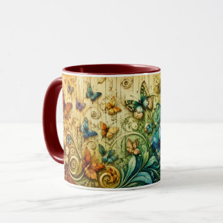 Colorful Floral Fantasy Art Mug | Whimsical Nature