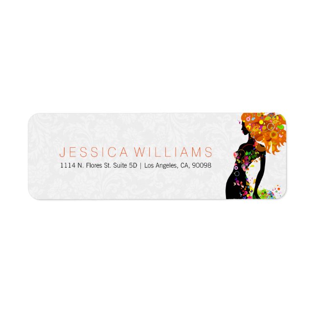 Colorful Floral Fashion Girl Label (Front)