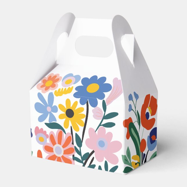 Colorful Floral Favor Box: Beautiful Bouquets Boxes (Front Side)