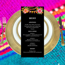 Colorful Floral Fiesta Mexican Wedding Menu