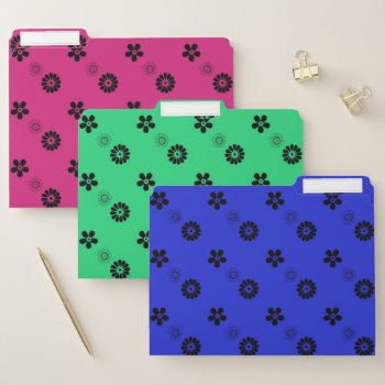 Colorful Floral File Folders by Lilleaf at Zazzle