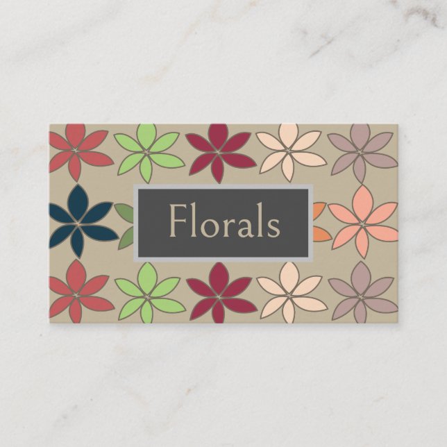 Colorful Floral Florist Business Card (Front)