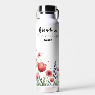 Colorful Floral Flower Happy Mother's Water Bottle