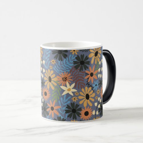 Colorful Floral Flowers Seamless Magic Mug