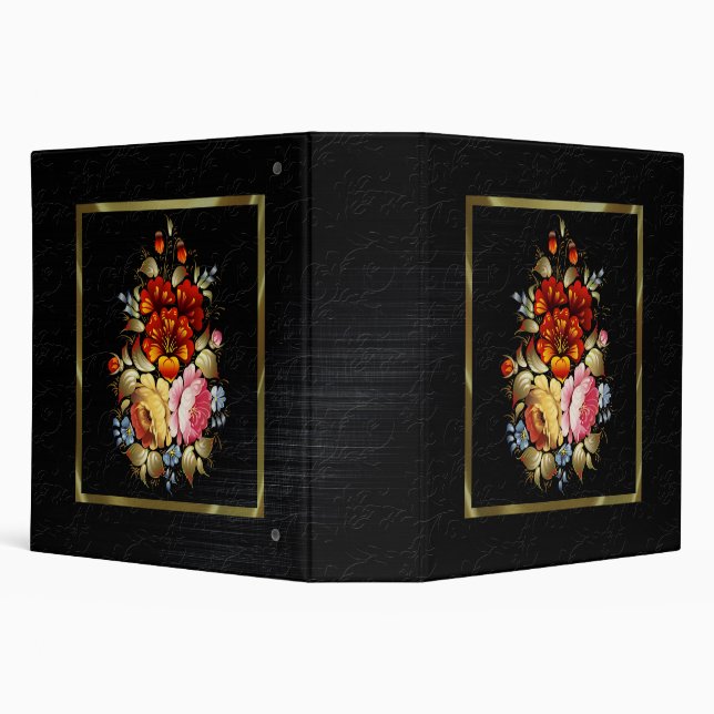 Colorful Floral Folk Art Binder (Background)