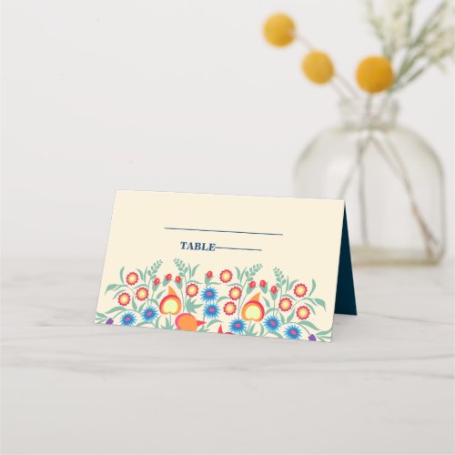 Colorful Floral Folk Art Table Place Cards