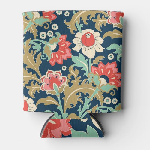 Colorful Floral Folk Hand Drawn Can Cooler