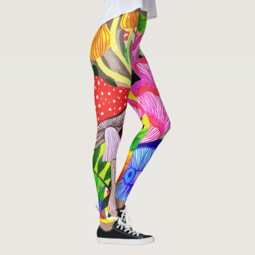 Colorful Floral Forest Botanical Leggings